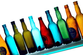 Rangée de bouteilles