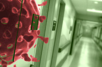 Virus dans un couloir d'hôpital