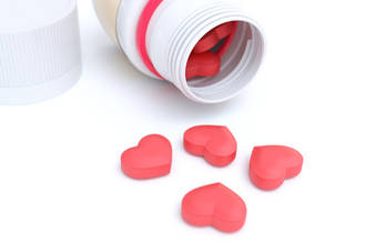 Médicaments en formes de cœur