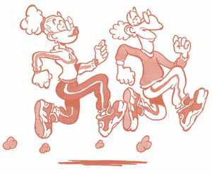 Personnes âgées qui courent