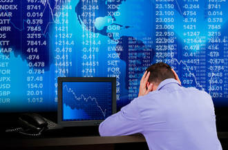 Indices boursiers et collaborateur épuisé