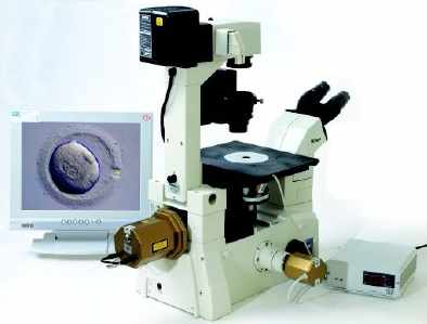 microscope inversé pour l'éclosion assistée