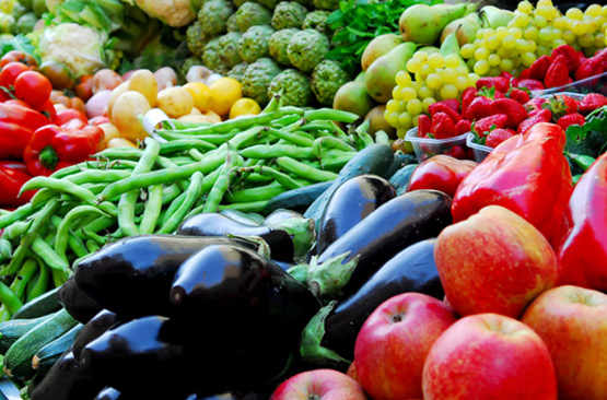 Fruits et légumes sur le marché